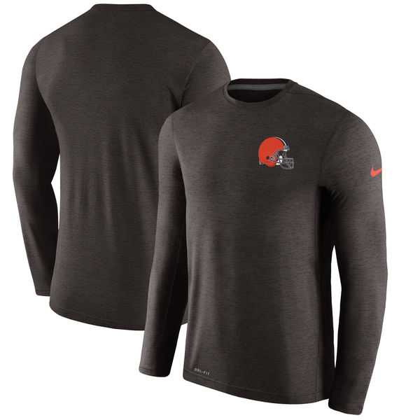 Men's Cleveland Browns Nike Brown Coaches Long Sleeve Performance T-Shirt,We sell and wholesale Men's Cleveland Browns Nike Brown Coaches Long Sleeve Performance T-Shirt on line form chian!